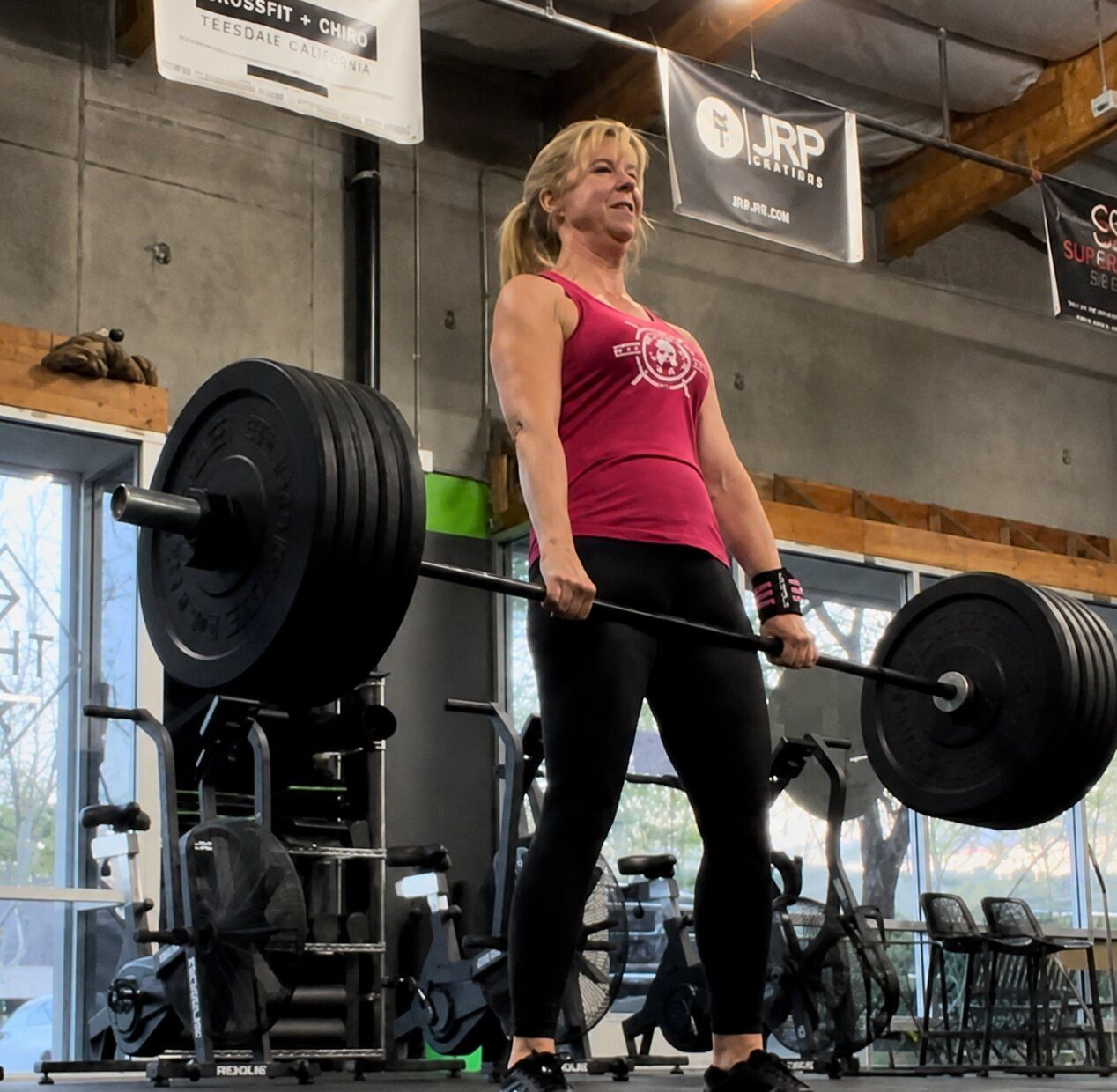 Stephanie deadlifting at El Dorado Hills CrossFit